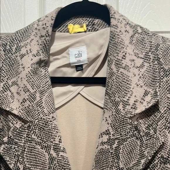 CAbi Brown and Black Trench Coat with Snakeskin Pattern - Picture 2 of 9